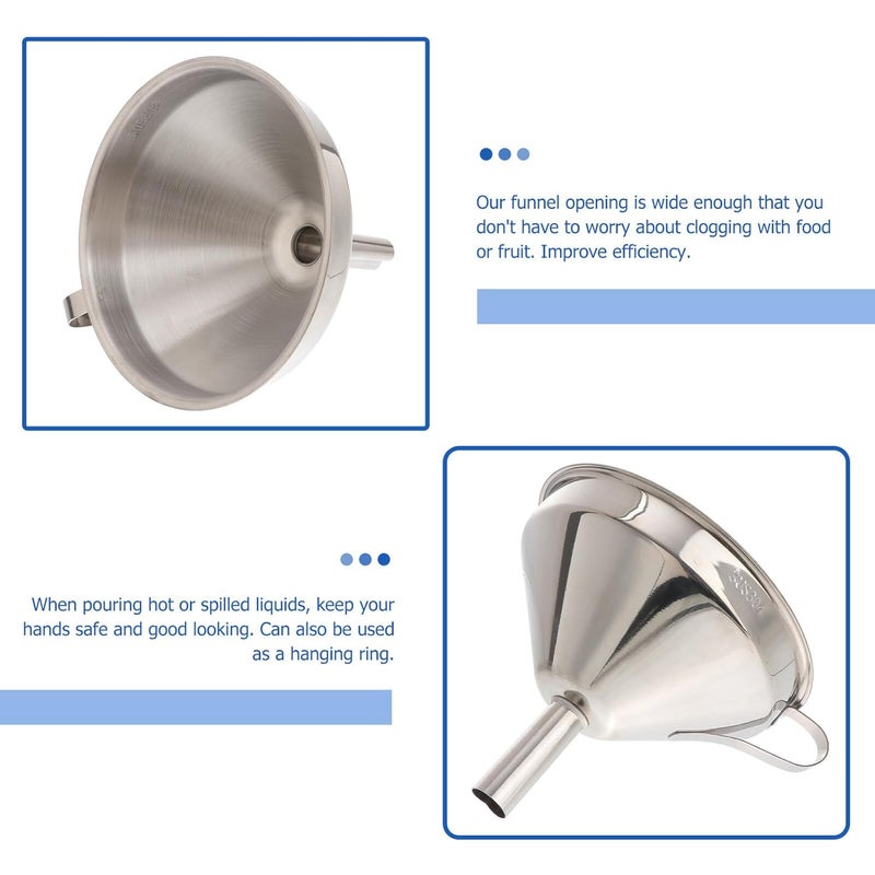 Stainless Steel Kitchen Funnel With Mesh Filter For Oil Wine Juice Bottle Filling - Image 3